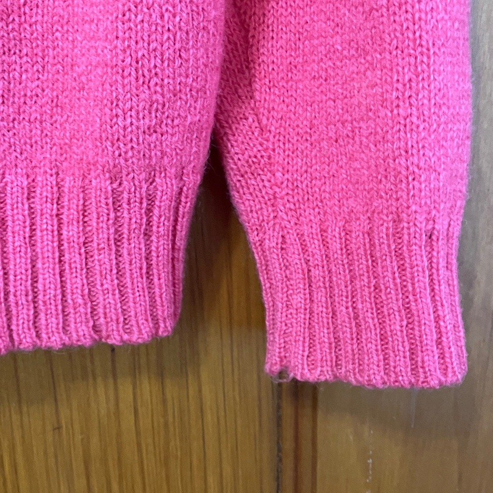 SHETLAND 100% wool bright pink cardigan sz L - Picture 3 of 4